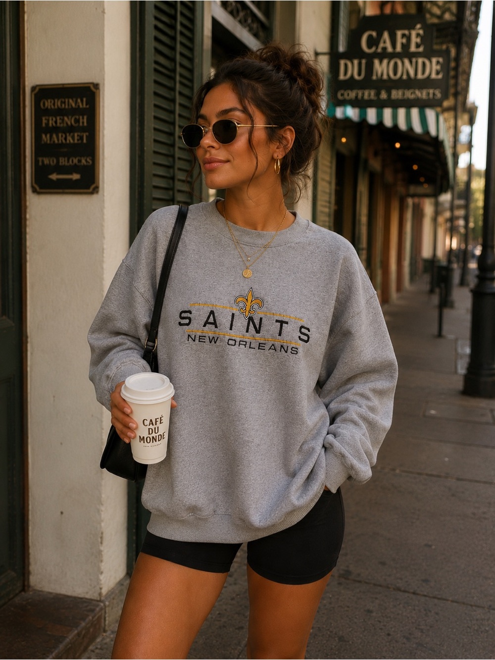 Vintage New Orleans Saints Logo Athletic Embroidered Crewneck Sweatshirt USA L